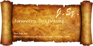 Janovics Szilviusz névjegykártya